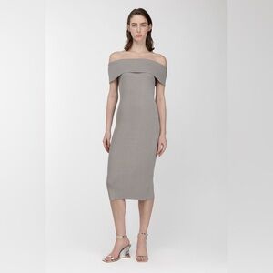 Oak and fort off shoulder knit midi dress NWT